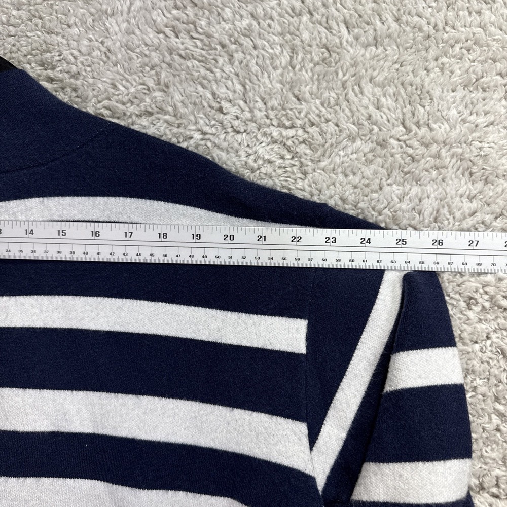 Anthropologie Maeve Women's Sweater M Striped Knit Pullover Navy White Soft Cozy - Picture 8 of 10